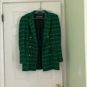 Escada green plaid jacket